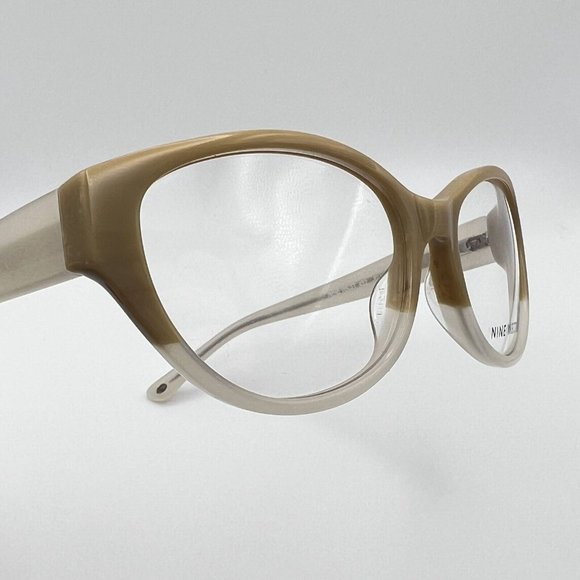 Nine West 0JGJ 00 Cat Eye Oval Full Flex Eyeglass Frames Camel Beige 53-16-130